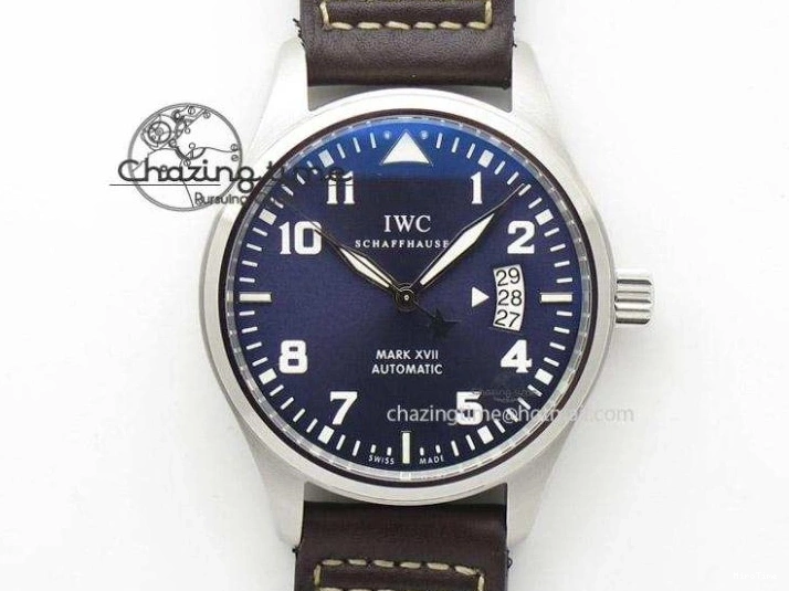 MIROTIME 0524 Pilot Chrono SS AZF 1:1 Best Edition Blue Dial on Brown Leather Strap A TimelessDesign 7060